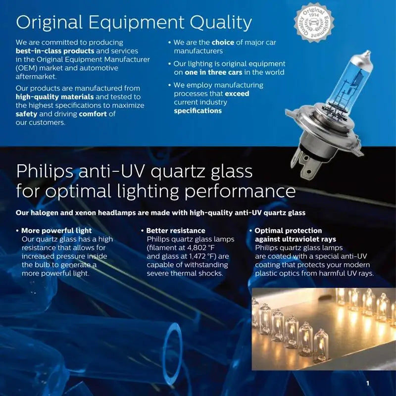 Lâmpada Philips H4 Halogênio Crystal Vision 4300K para Carro 12V