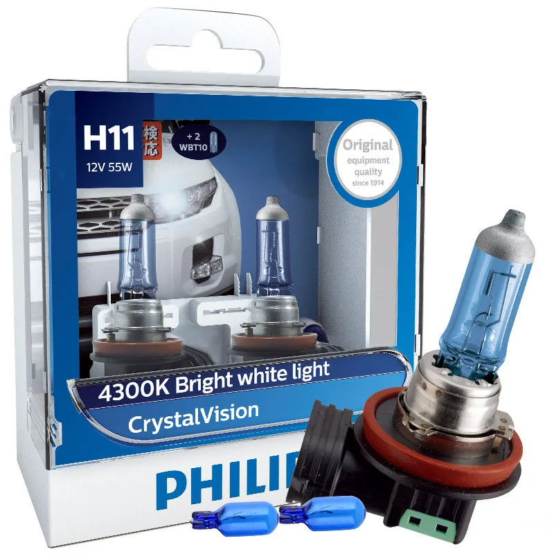 Philips H11 Crystal Vision 4300K Lâmpada Halogênio Par Automotivo