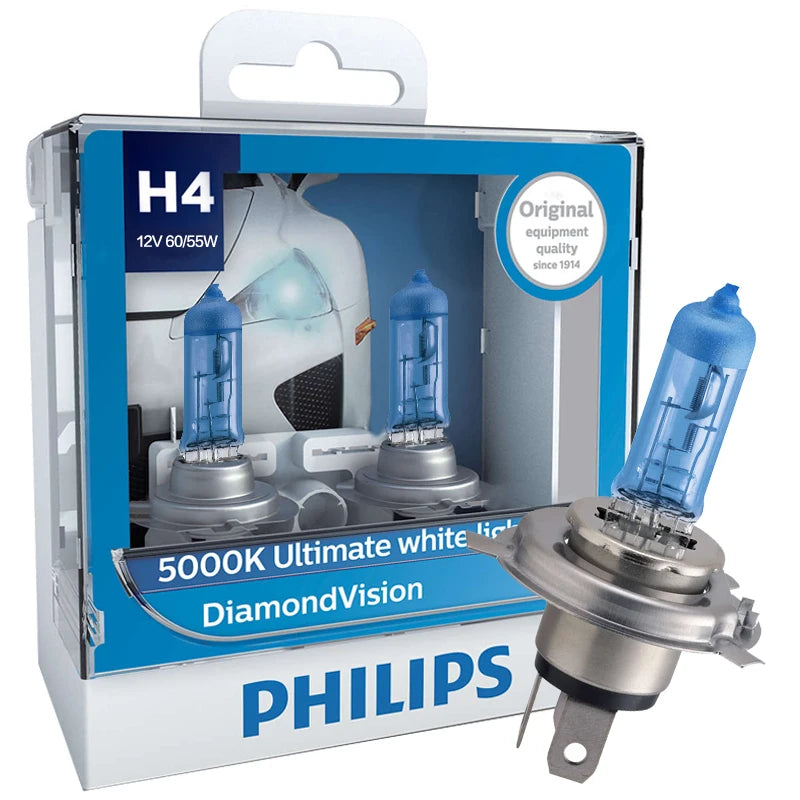 Embalagem Philips Crystal Vision H4 H7 H11 Halogênio Original